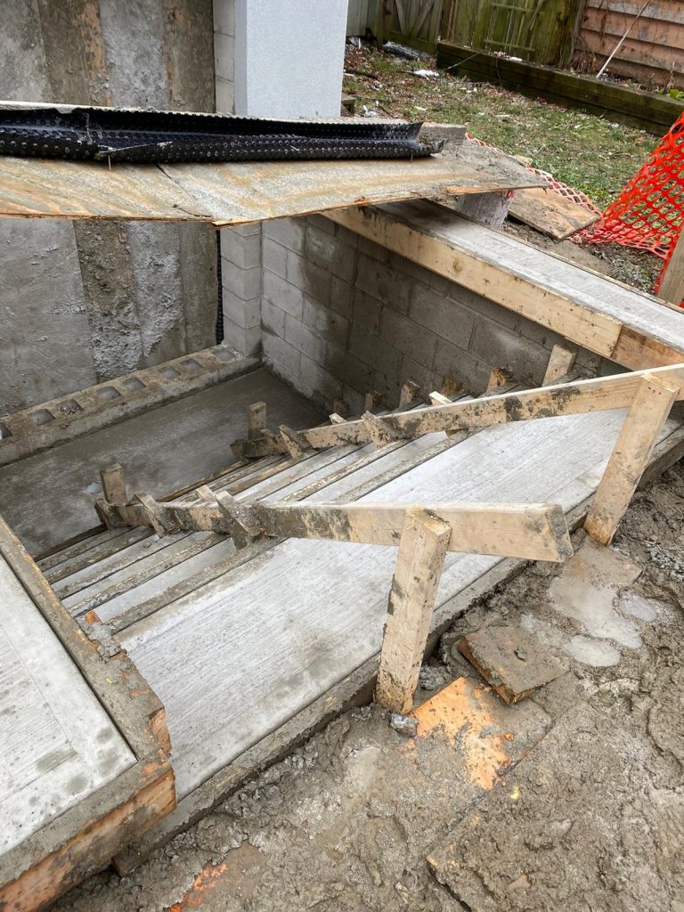 Walkout Basement Step Forms Dry